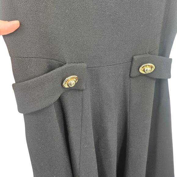 NWT Alexis Fiore Dress‎ in Black Midi A-Line Wool Size Large - Picture 10 of 16